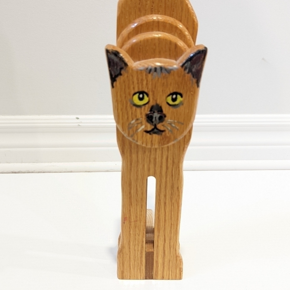 cat wood door stopper 19.5” - Picture 2 of 6
